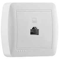 Розетка компьютерная накладная Lezard Demet 1-м. RJ45 5e белый картинка